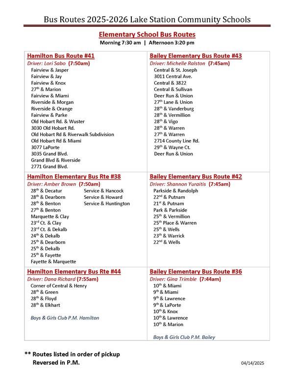 2025-2026 Bus routes Pg 2